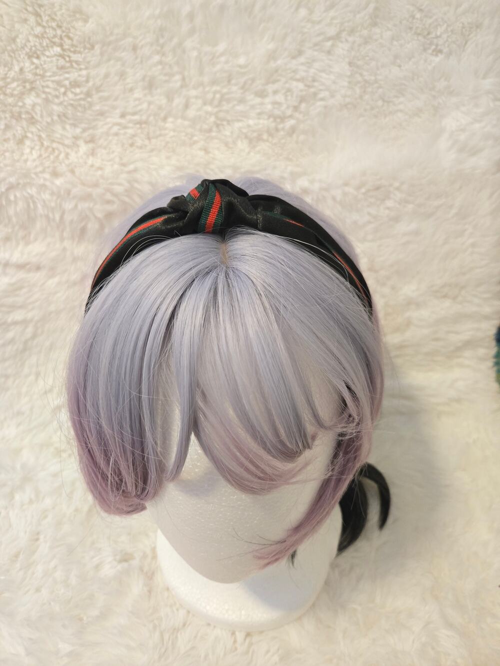 Y2K Black Knot Headband with Red and Green Stripe